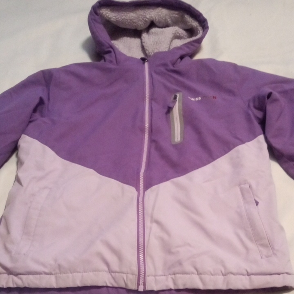 Swiss Tech Kids Two-Tone Purple Hooded Jacket